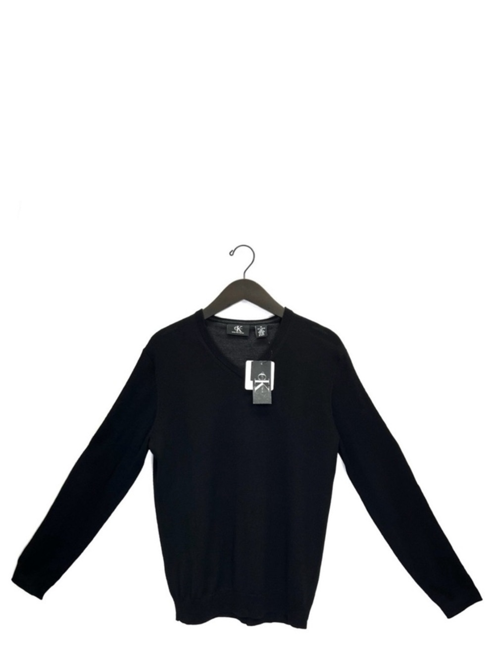 Calvin Klein Merino Wool V-Neck Men’s Sweater Black Size Medium ck New NWT